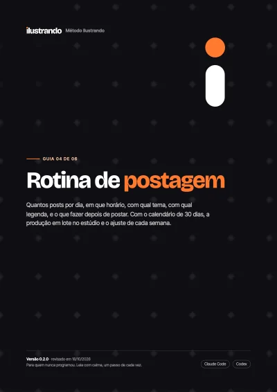Capa do Guia 04, "Rotina de postagem".