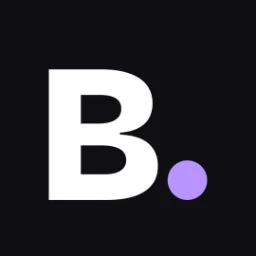 Foto de perfil da identidade pronta "Bíblia em Contexto" (nicho Bíblia e fé): letra B branca com ponto na cor violeta sobre fundo escuro.