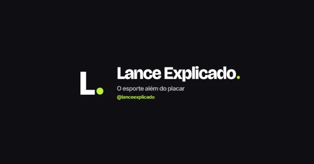 Capa de Página do Facebook da identidade "Lance Explicado": símbolo, nome da página, assinatura "o esporte além do placar" e o @lanceexplicado.